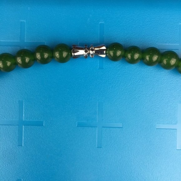 18 inch Green Jade Gradual Bead Necklace Classical - Picture 3 of 8